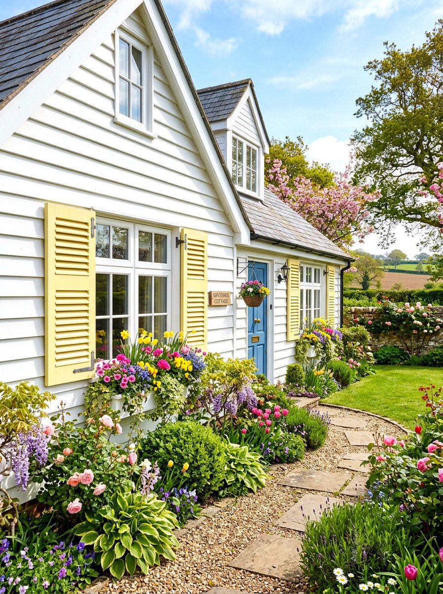Pale Yellow Shutters - 30 shutters color ideas