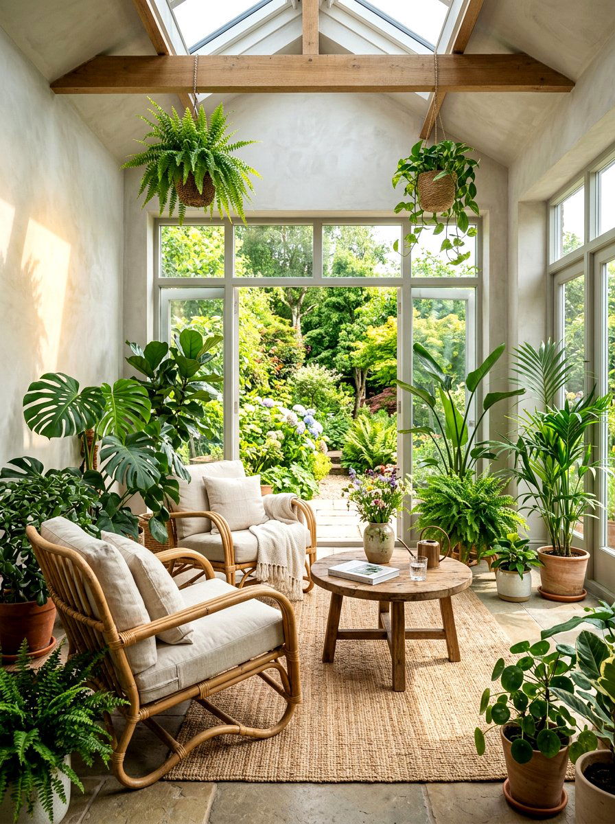 Pale limewash sunroom - 30 limewash wall ideas