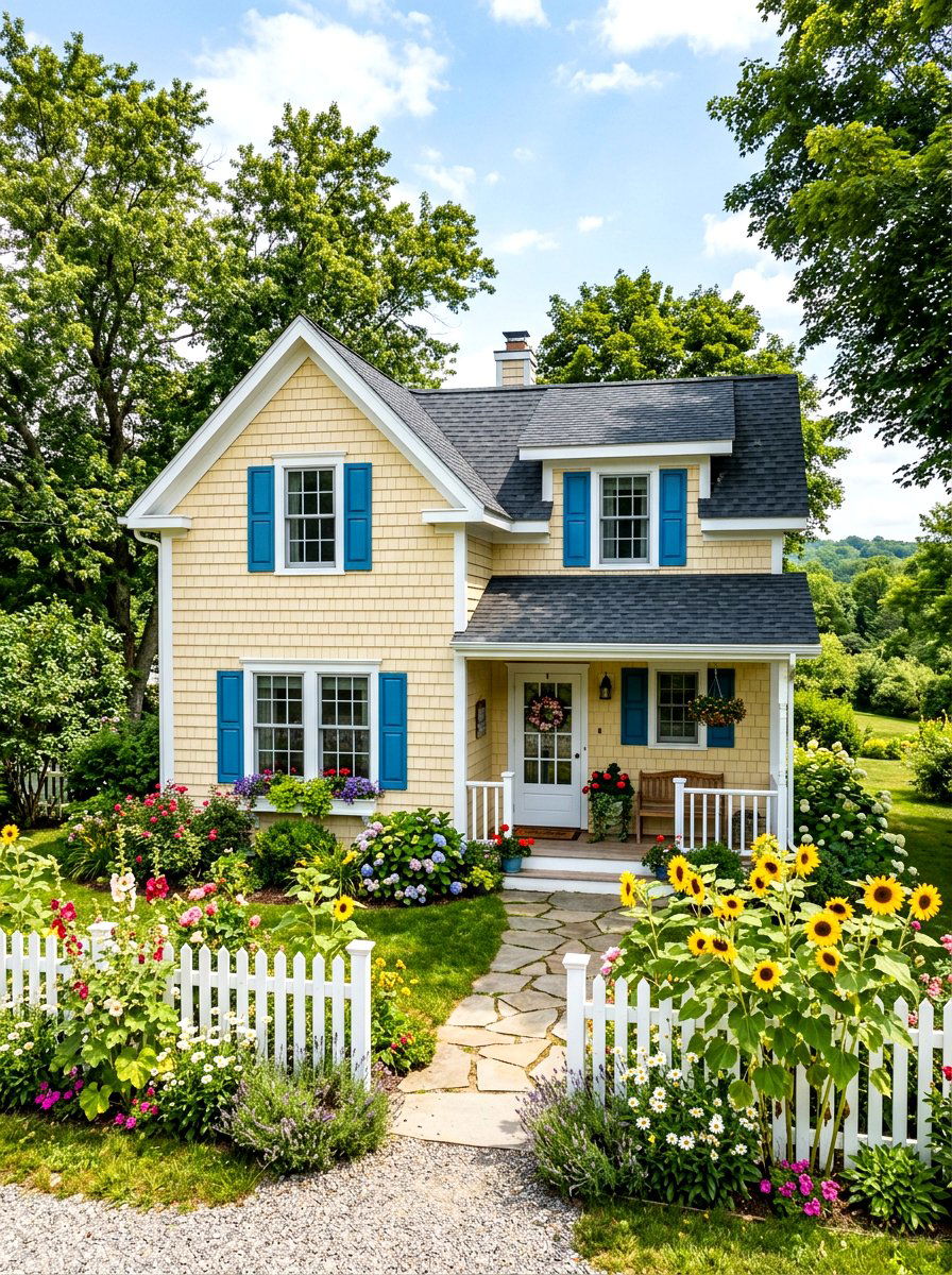 Pale yellow siding - 30 house siding color ideas