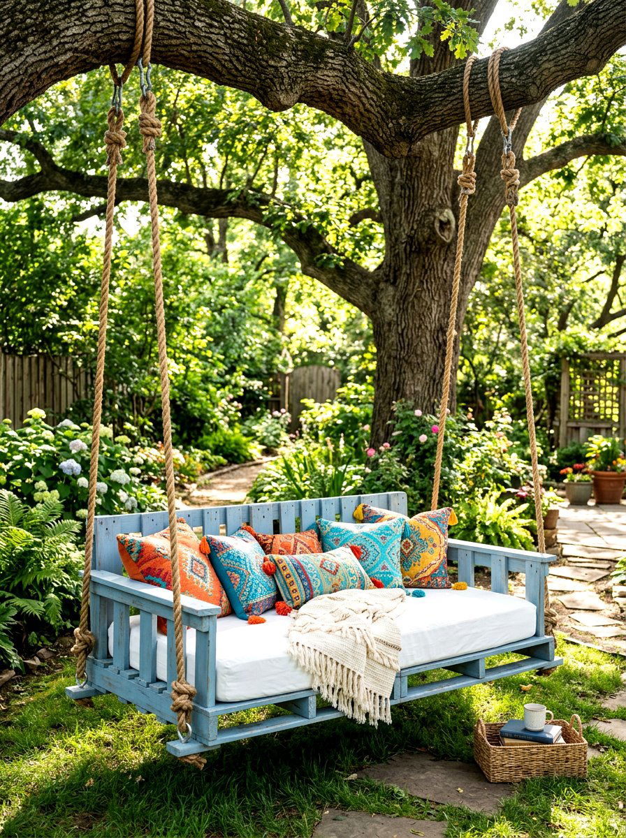 Pallet Daybed Swing - 30 hanging daybed ideas