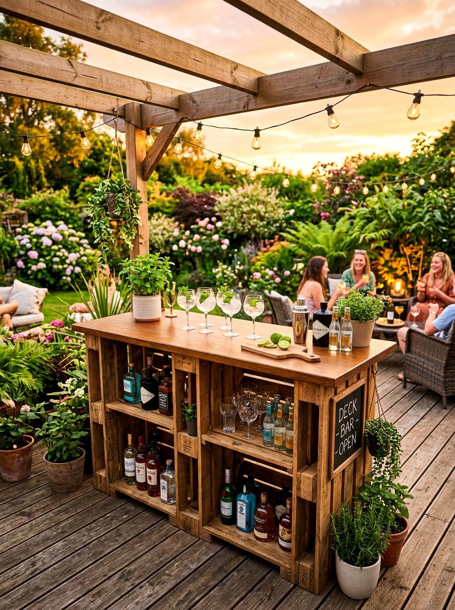 Pallet Garden Bar - 30 pallet garden wall ideas