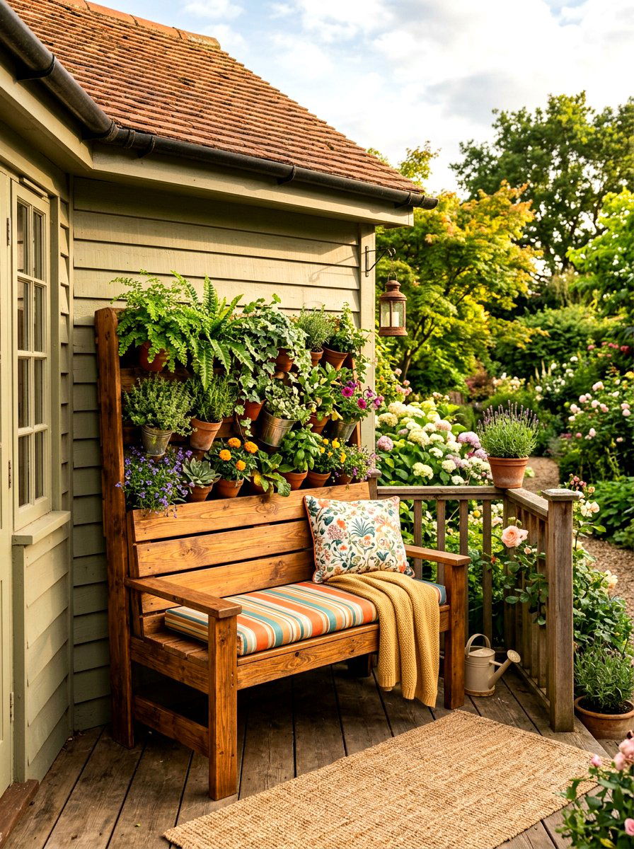 Pallet Garden Bench - 30 pallet garden wall ideas