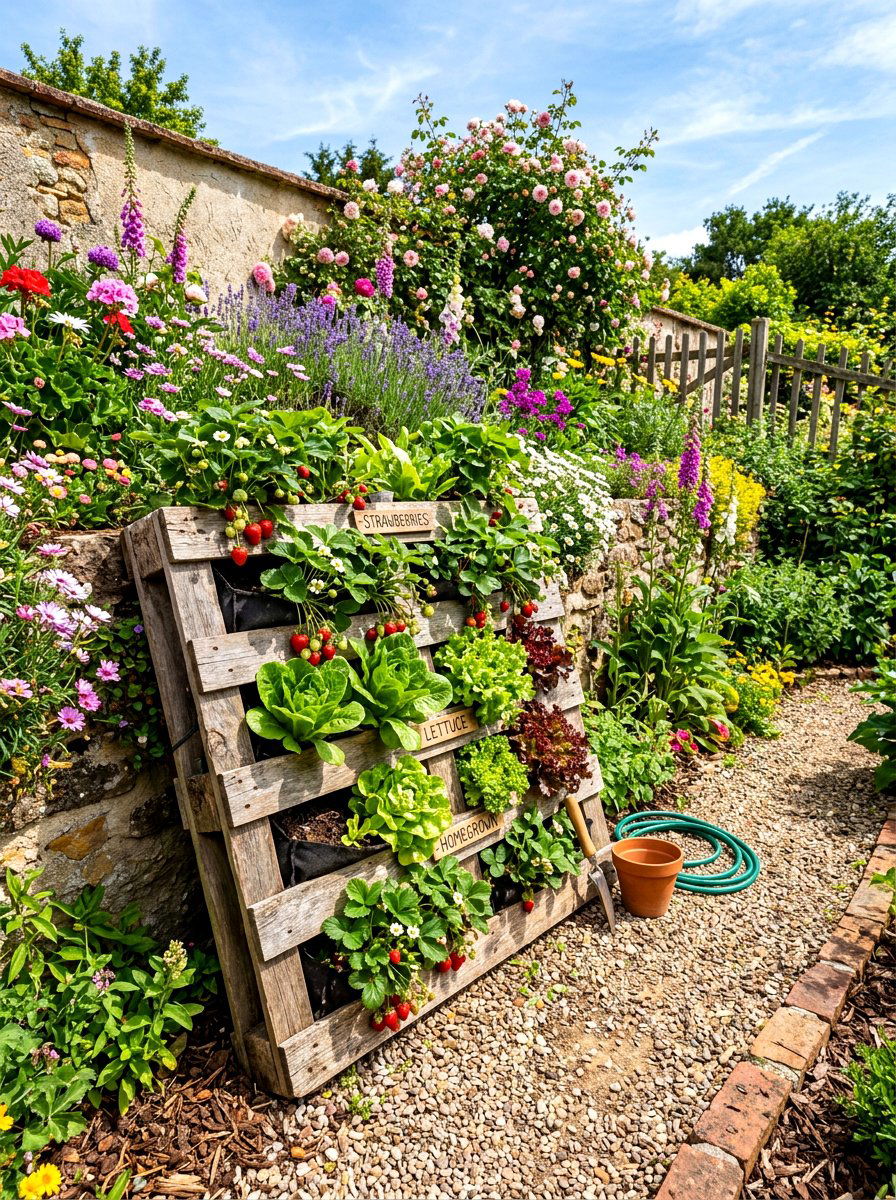 Pallet Garden Wall - 30 wall garden planter ideas