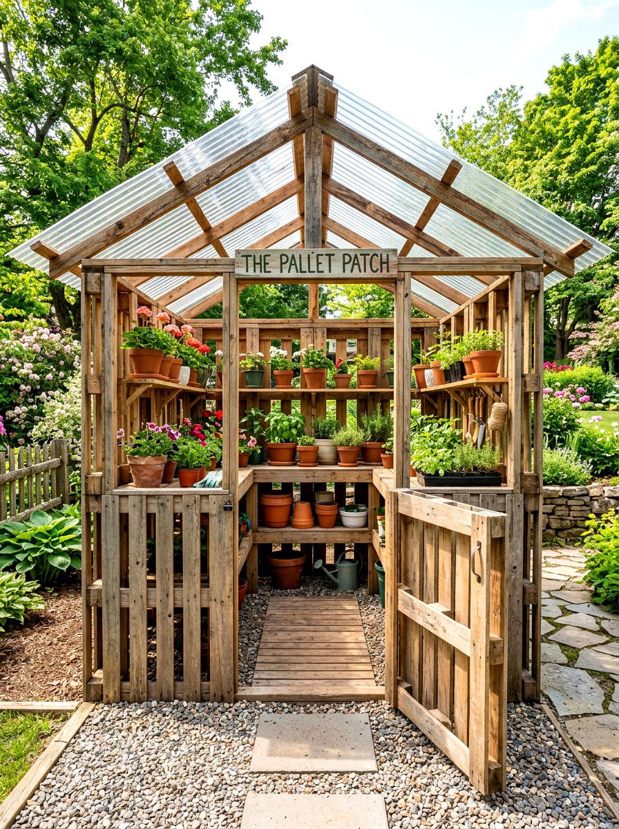 Pallet Greenhouse - 30 budget greenhouse ideas