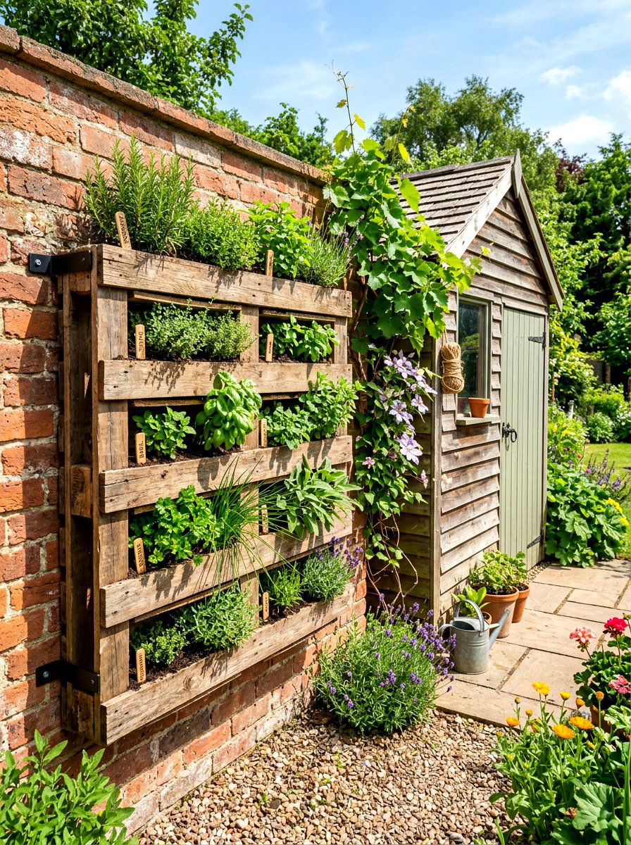 Pallet Herb Garden - 30 kitchen vegetable garden ideas