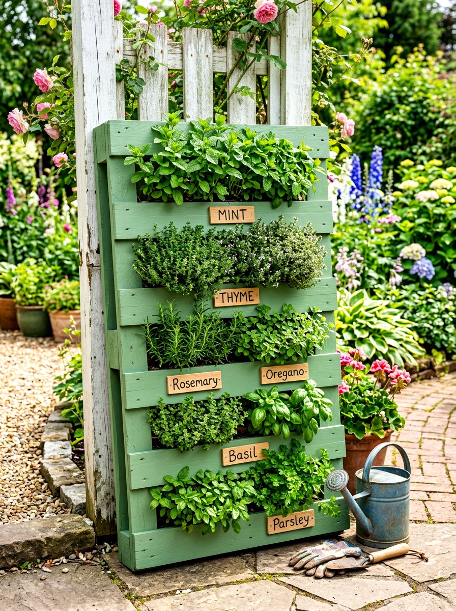 Pallet Herb Garden - 30 simple herb garden ideas