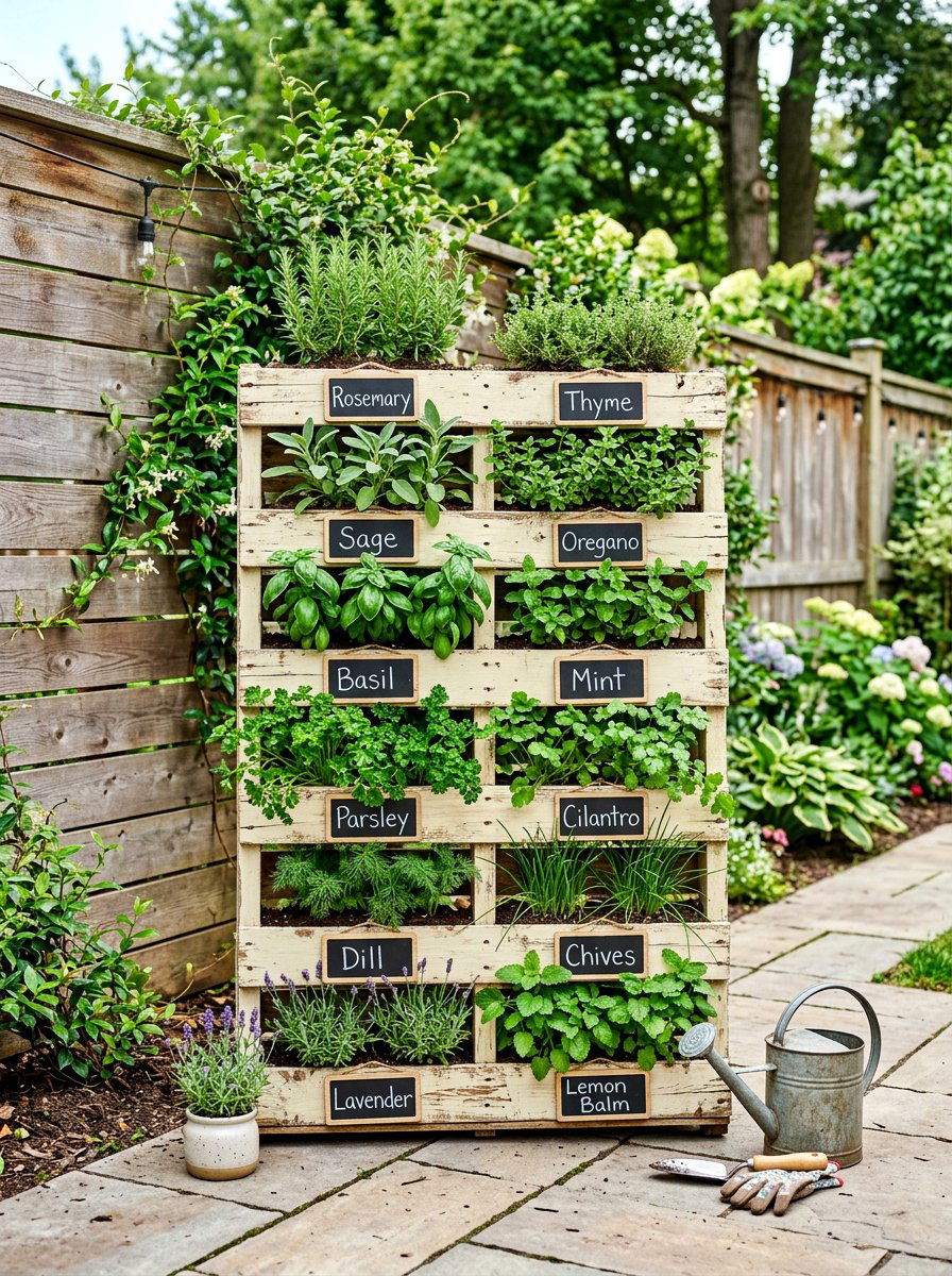 Pallet Herb Garden - 30 herb rich backyard ideas