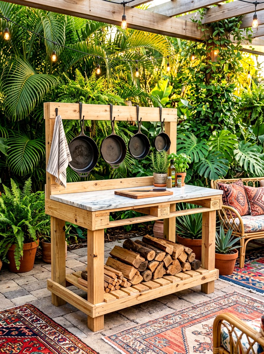 Pallet Outdoor Prep Station - 30 outdoor prep station ideas