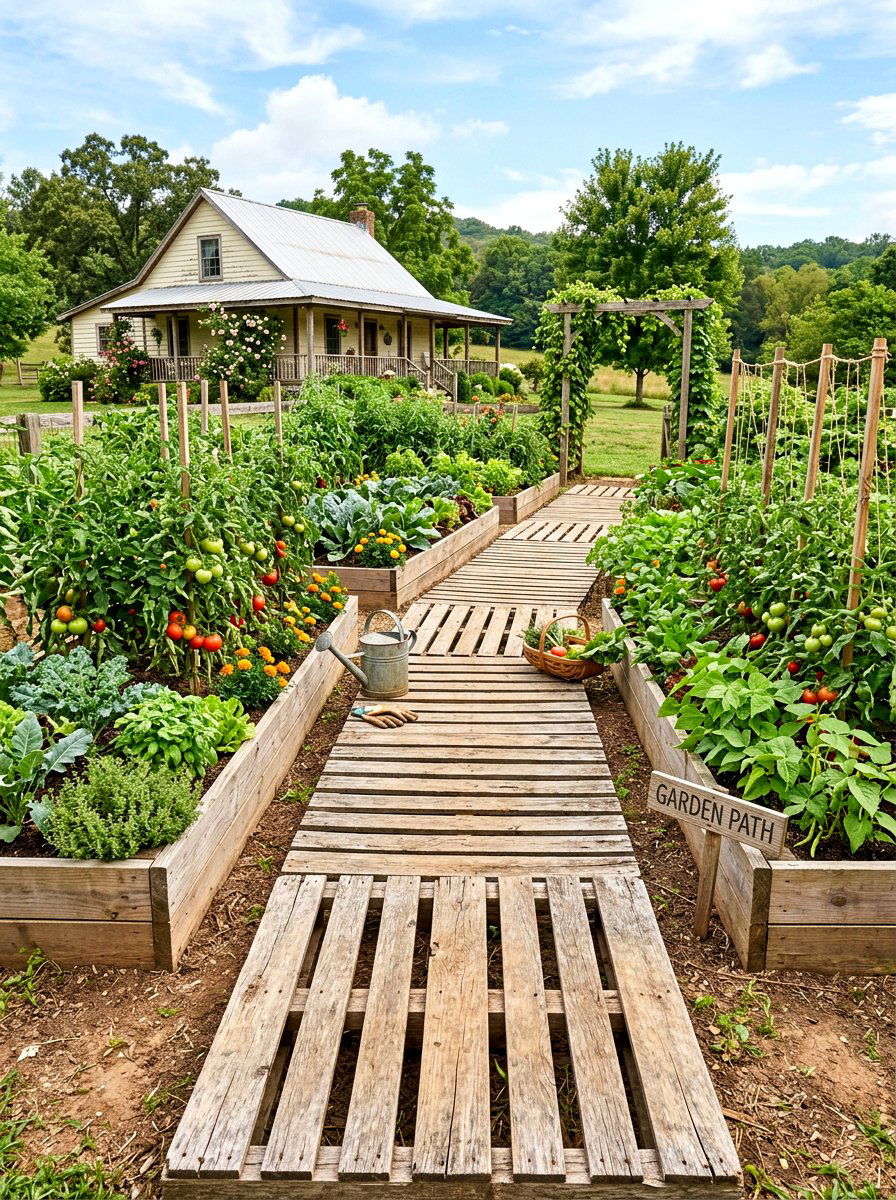 Pallet Path - 30 garden path ideas