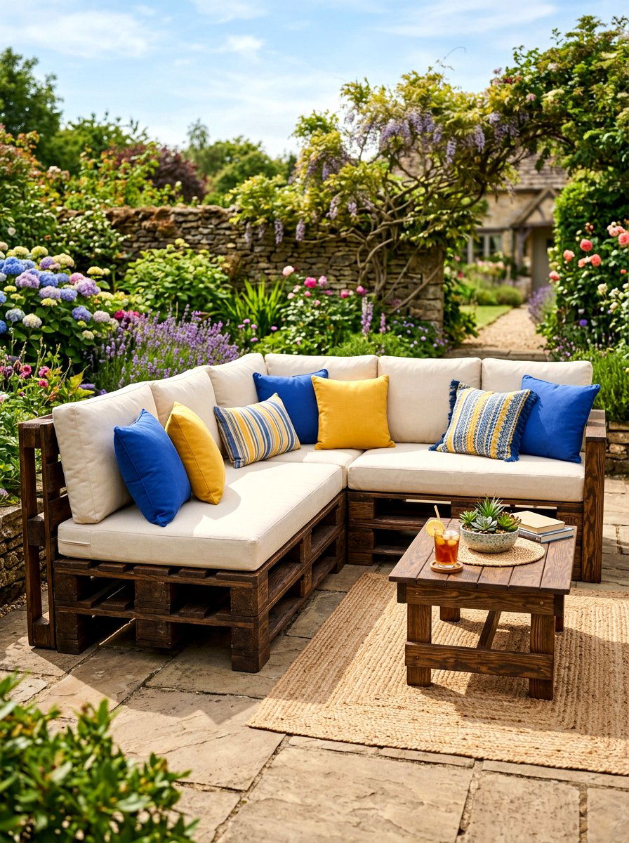 Pallet Sectional Sofa - 30 budget patio ideas