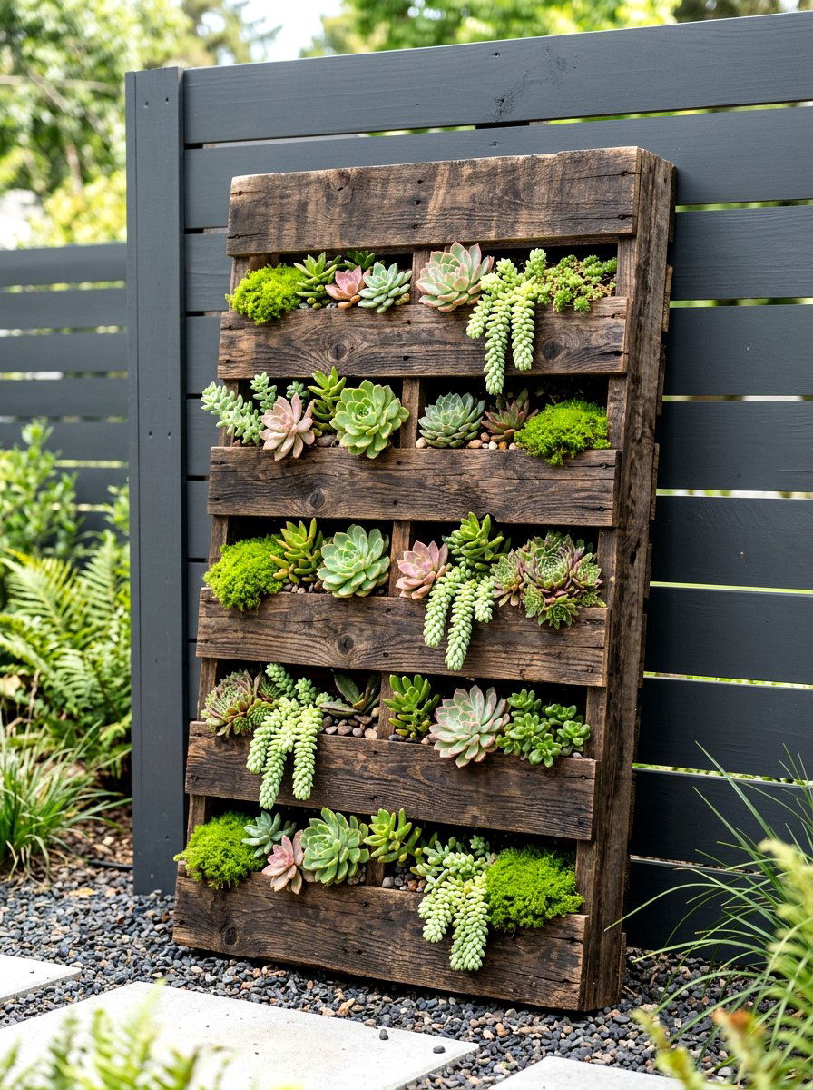 Pallet Style Vertical Planter Box - 30 vertical planter box ideas