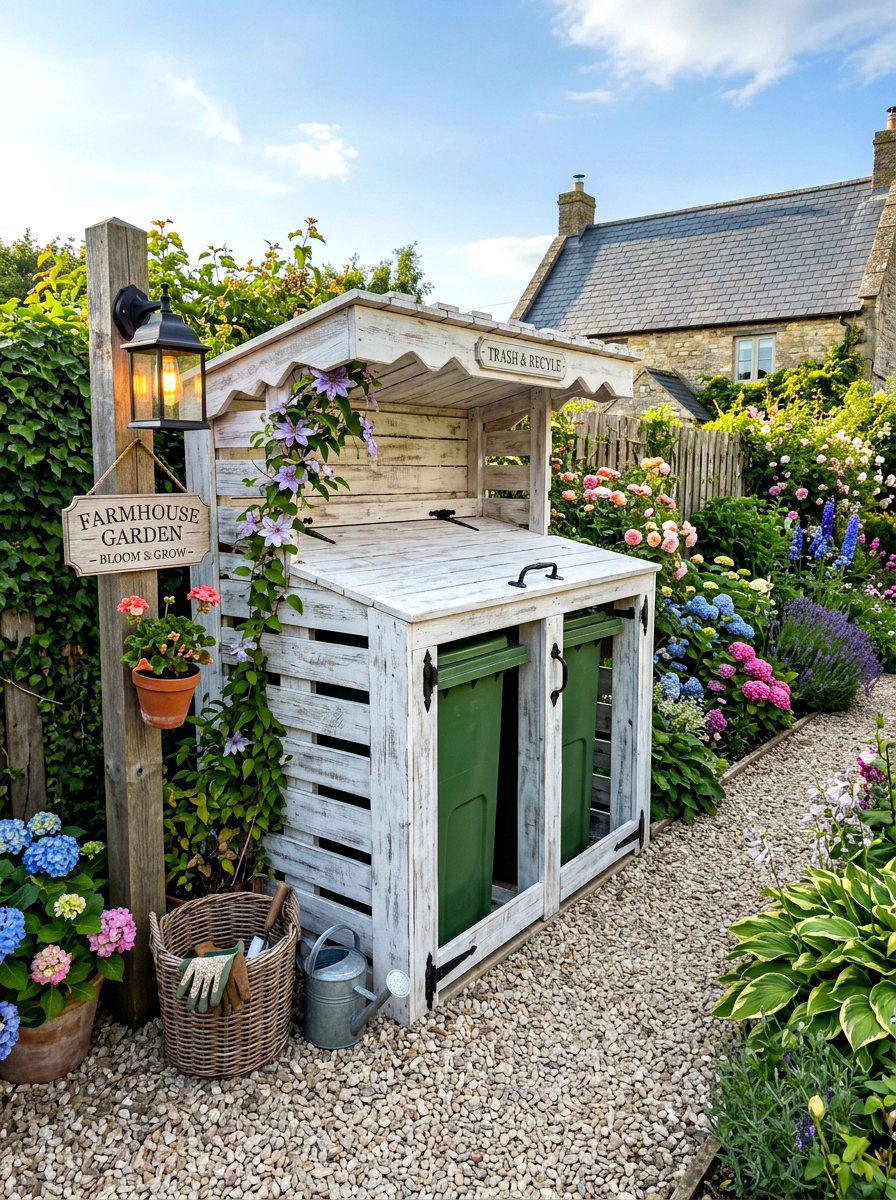 Pallet Trash Enclosure - 30 trash enclosure privacy ideas