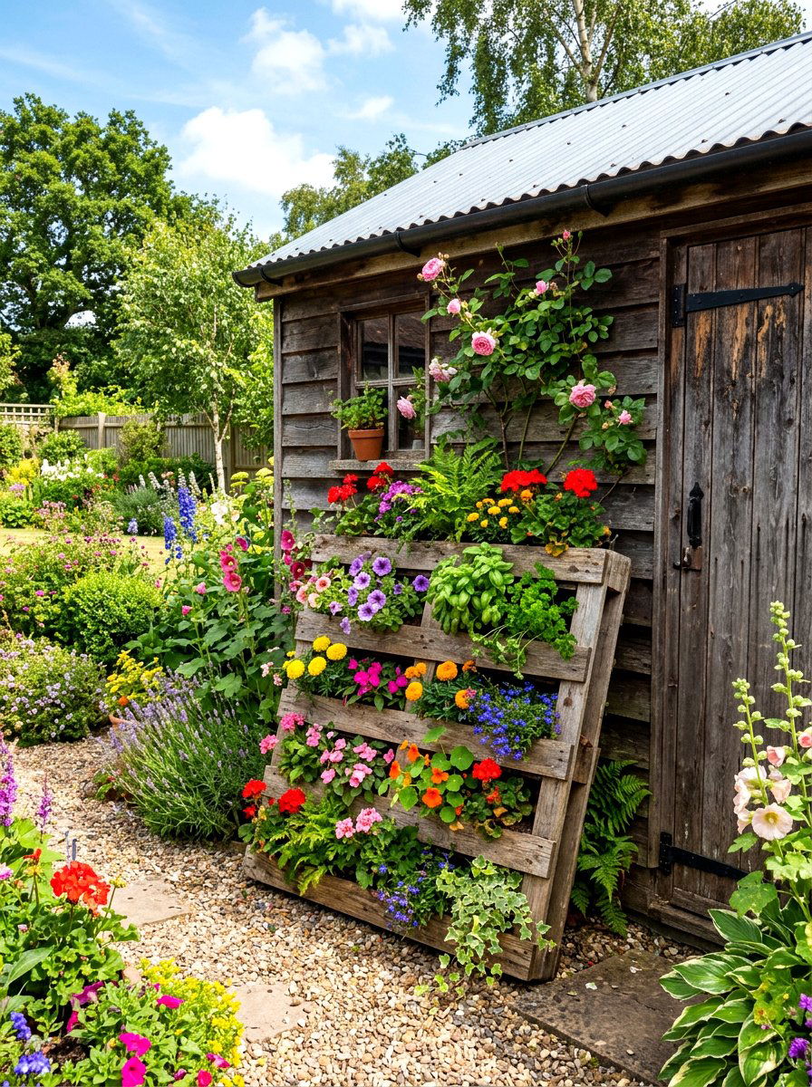 Pallet Vertical Garden - 30 rustic container garden ideas