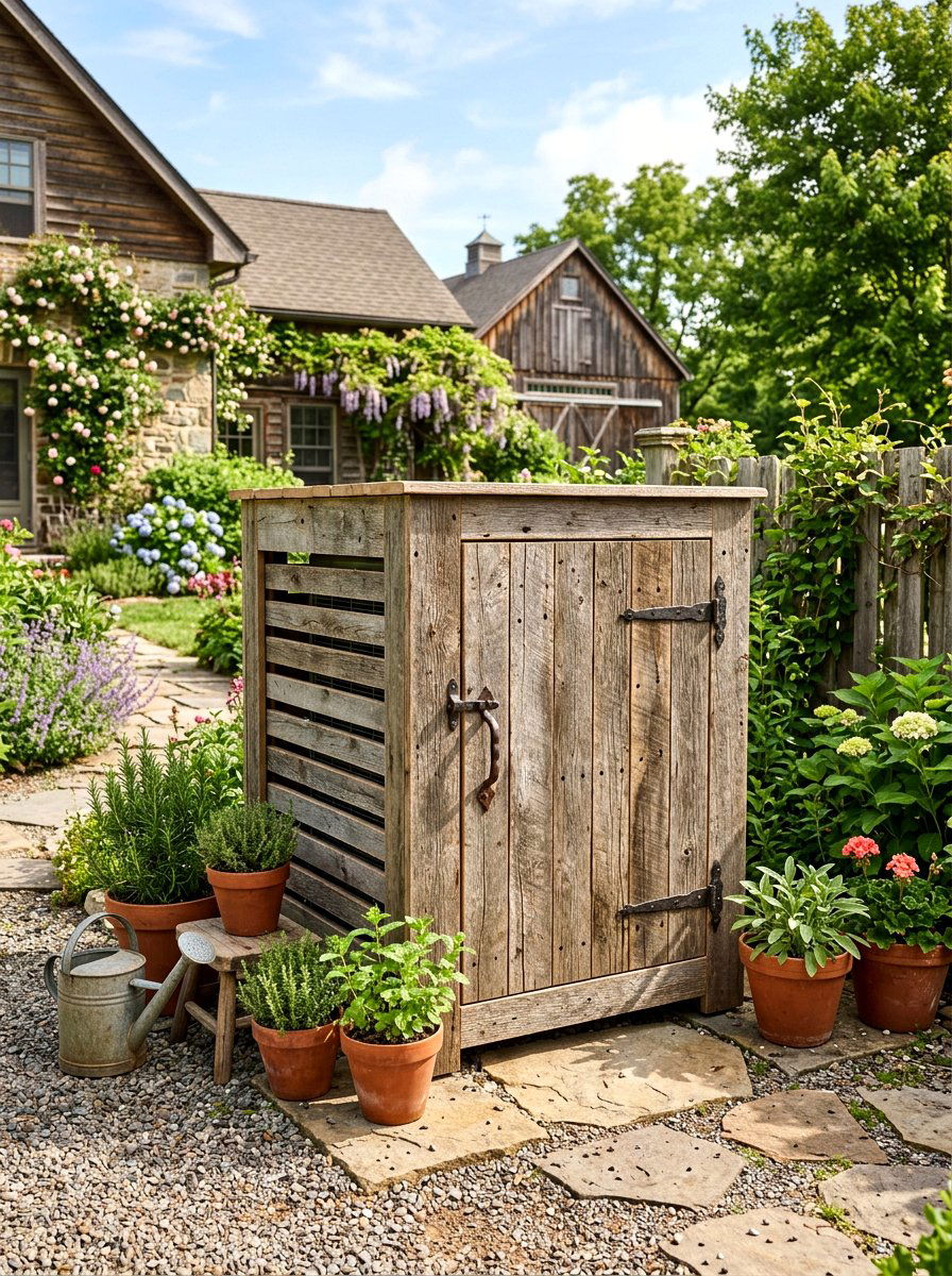 Pallet Wood AC Box - 30 air conditioner screen ideas