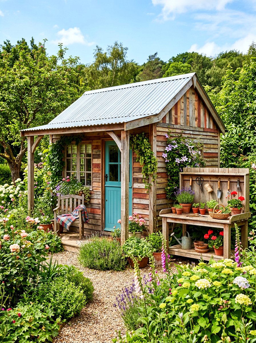 Pallet Wood Cabin - 30 hidden garden room backyard ideas