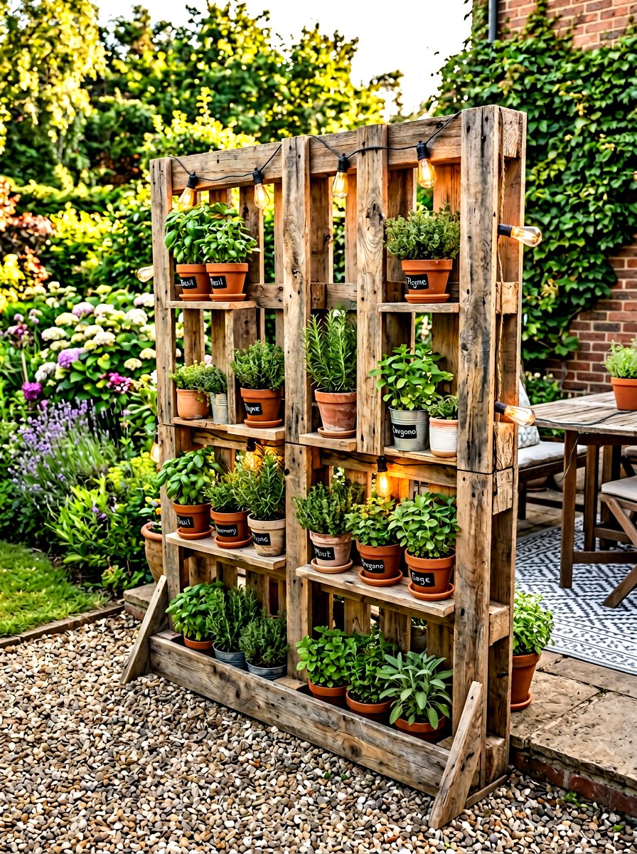 Pallet Wood Divider - 30 garden fence ideas