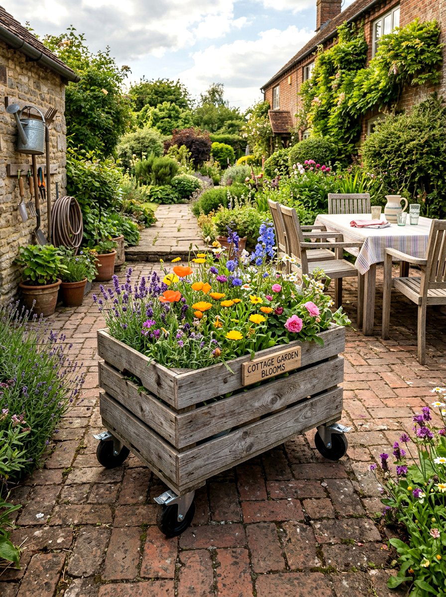 Pallet Wood Garden Crate - 30 wooden planter ideas