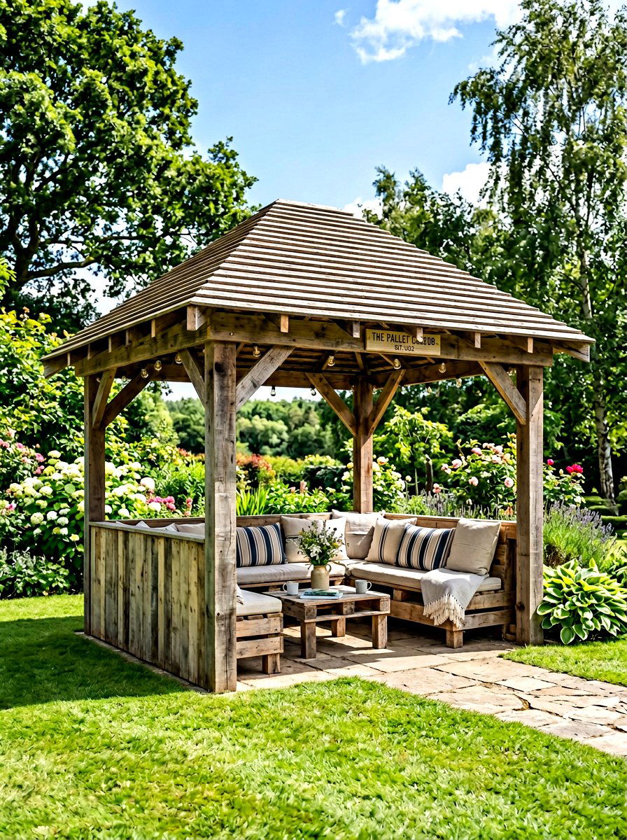 Pallet Wood Gazebo - 30 budget gazebo ideas