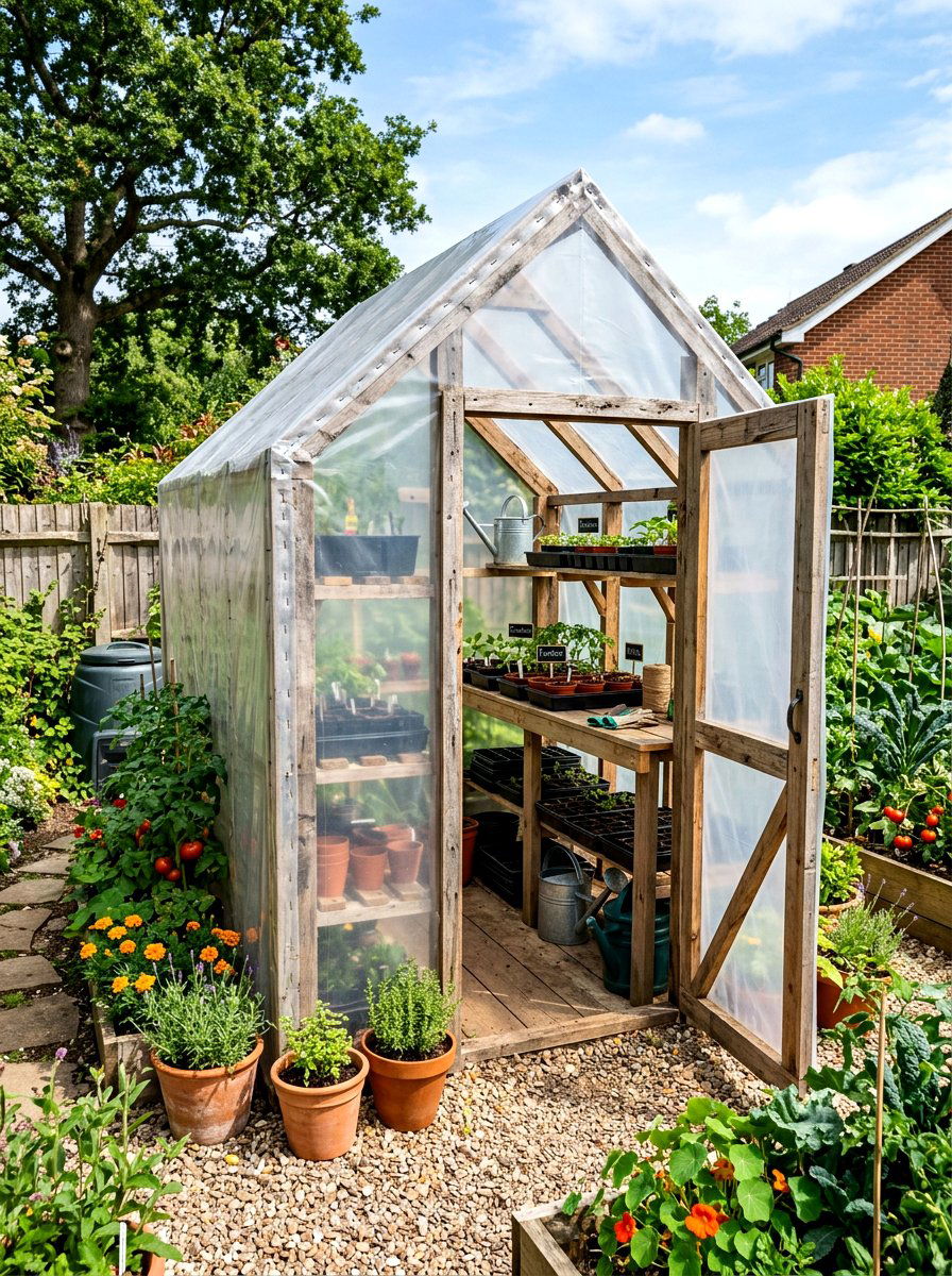Pallet Wood Greenhouse - 30 mini backyard greenhouse ideas