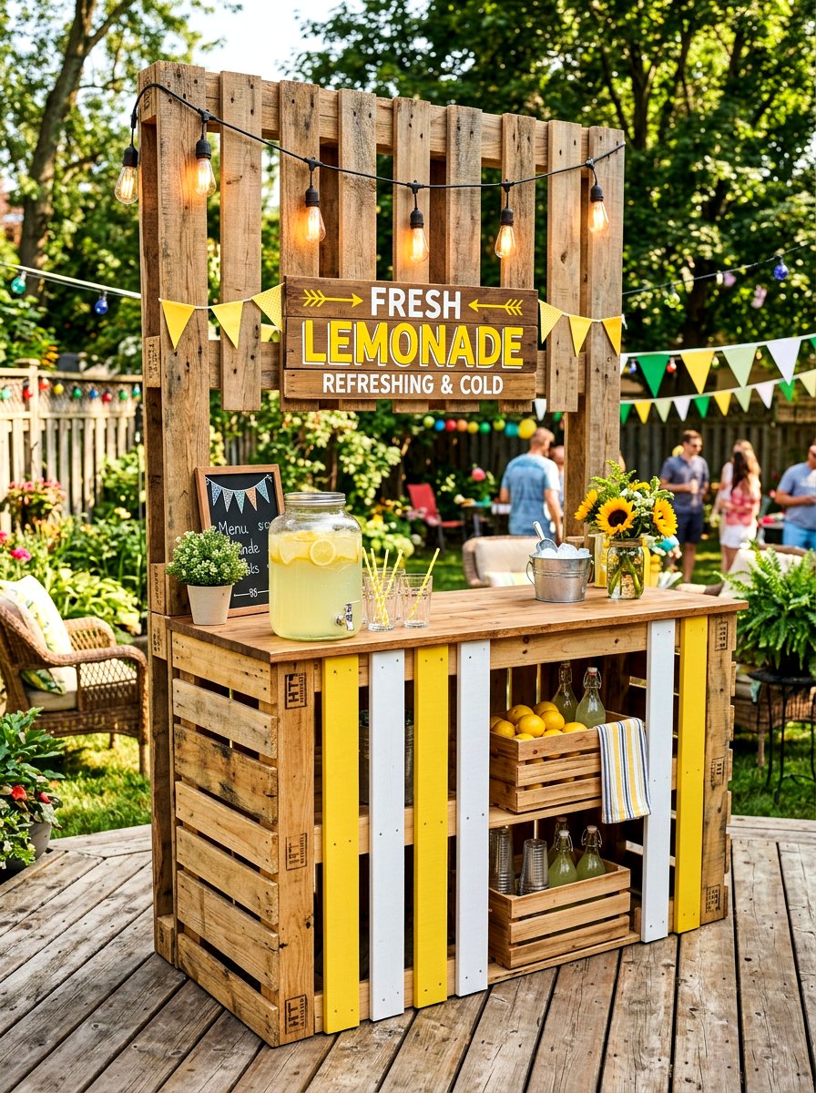 Pallet Wood Lemonade Stand - 30 lemonade stand patio ideas