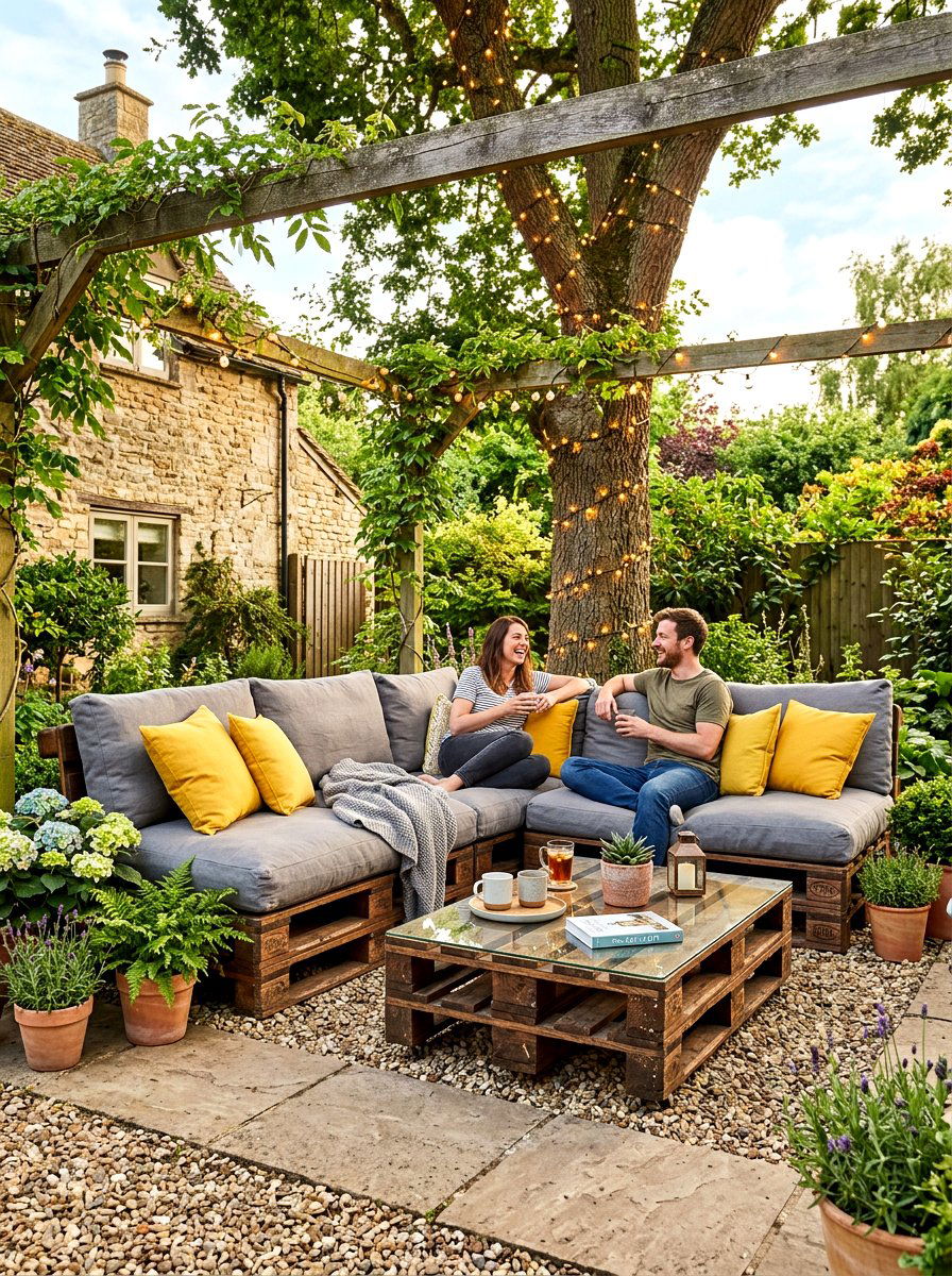 Pallet Wood Lounge - 30 garden lounge ideas