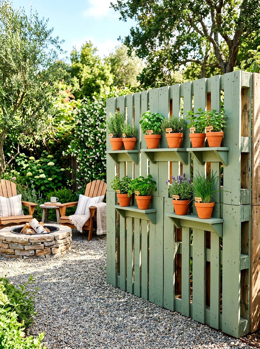 Pallet Wood Wall - 30 outdoor room divider ideas