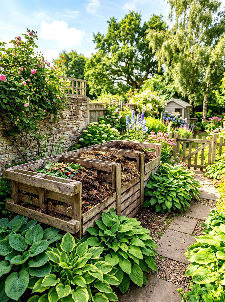 Pallet compost bin - 30 compost corner garden ideas