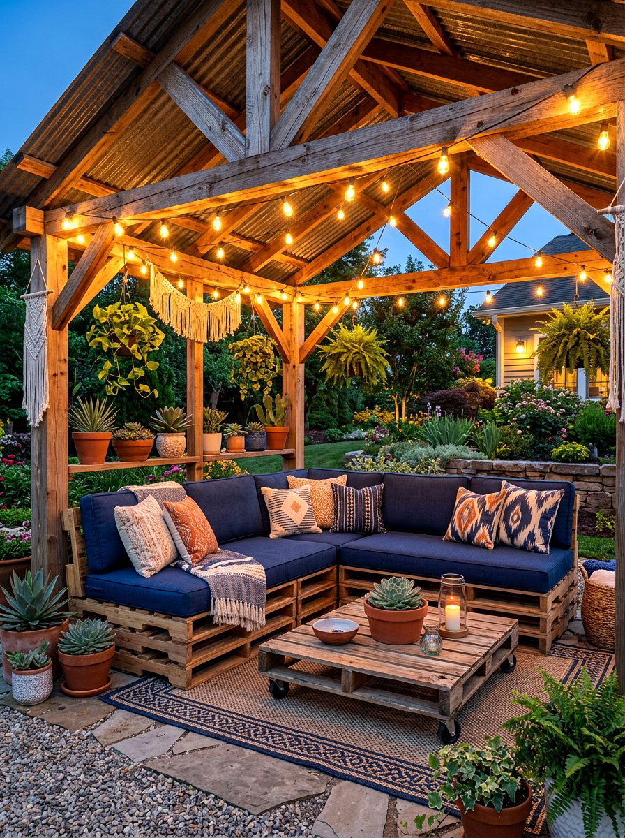 Pallet lounge furniture - 30 pavilion lounge furniture ideas