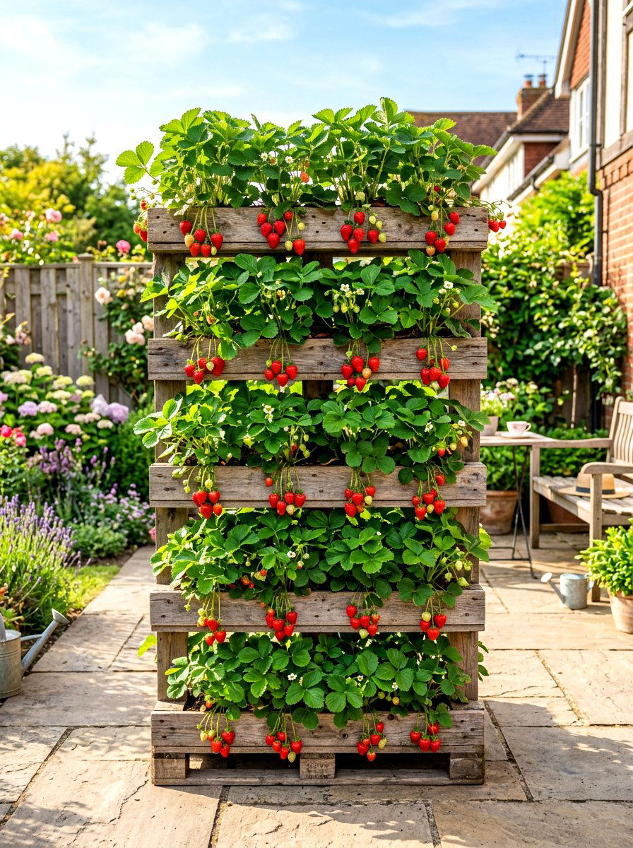 Pallet strawberry planter - 30 pallet planter ideas