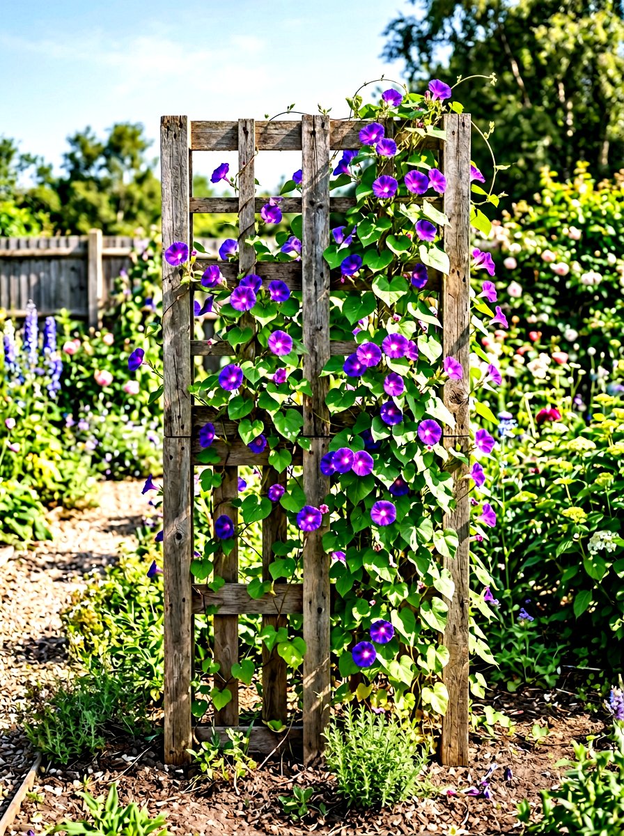 Pallet trellis for vines - 30 pallet planter ideas