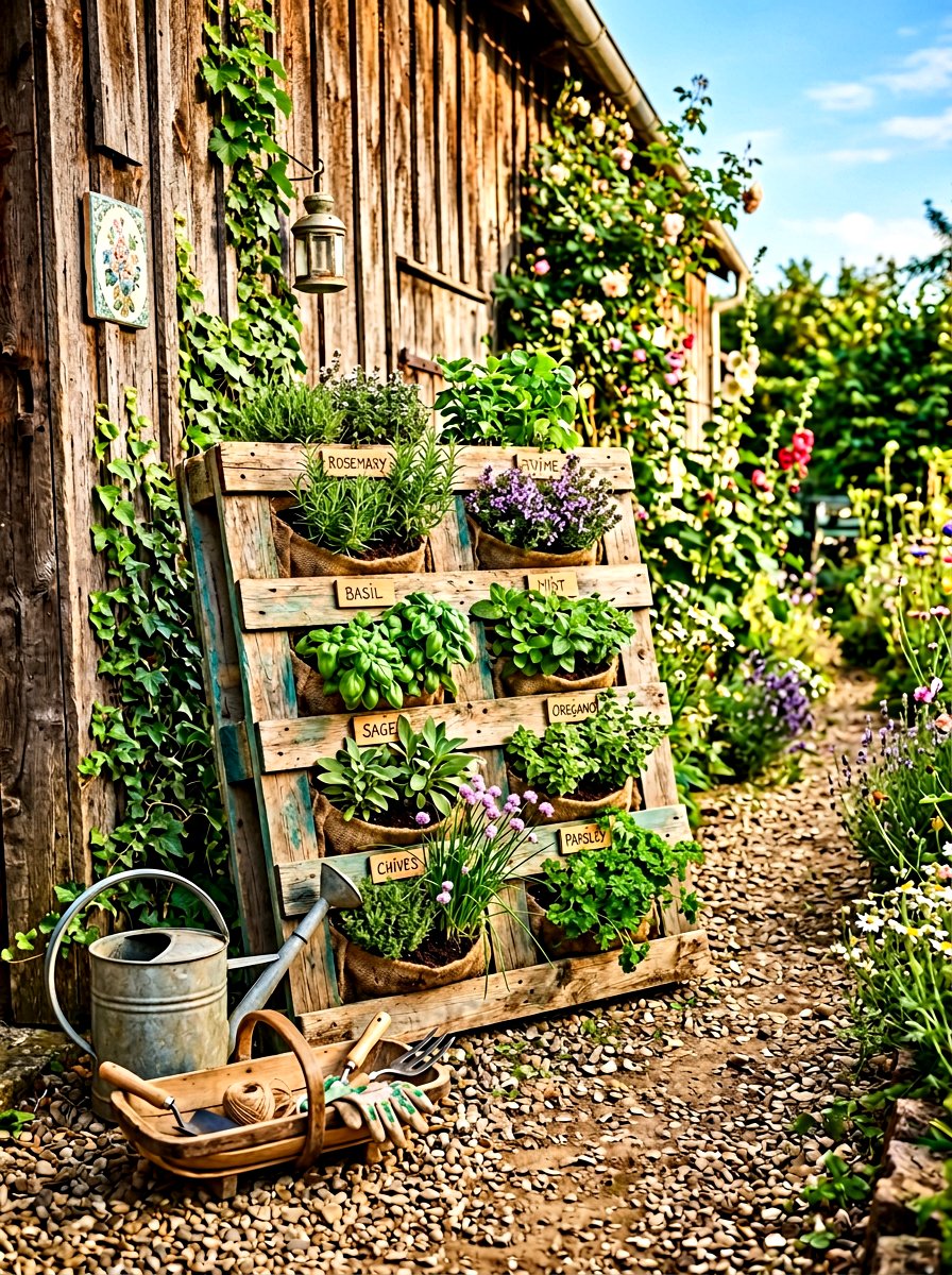 Pallet wood garden - 30 narrow raised bed ideas