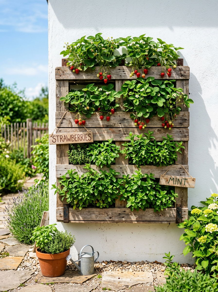 Pallet wood vertical garden - 30 urban garden ideas