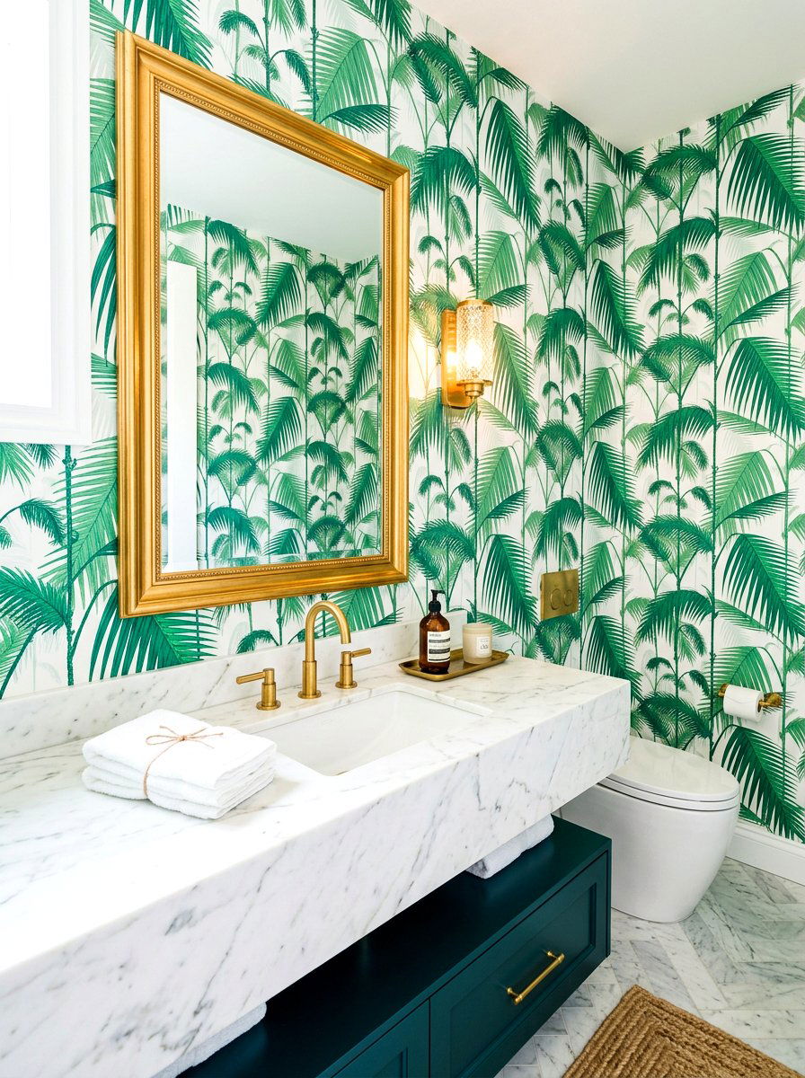 Palm Leaf Wallpaper - 30 palm beach decor ideas