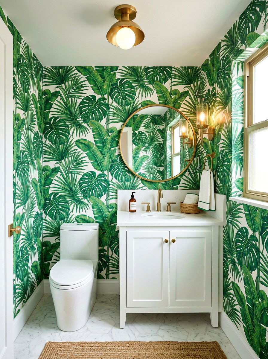 Palm Leaf Wallpaper - 30 island style home ideas