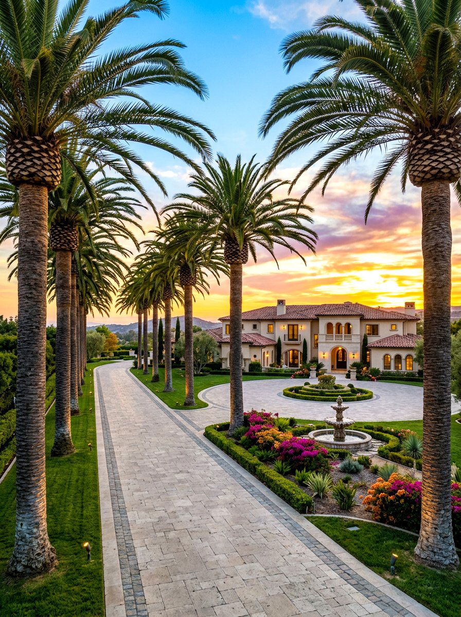 Palm Tree Driveway - 30 driveway landscaping ideas