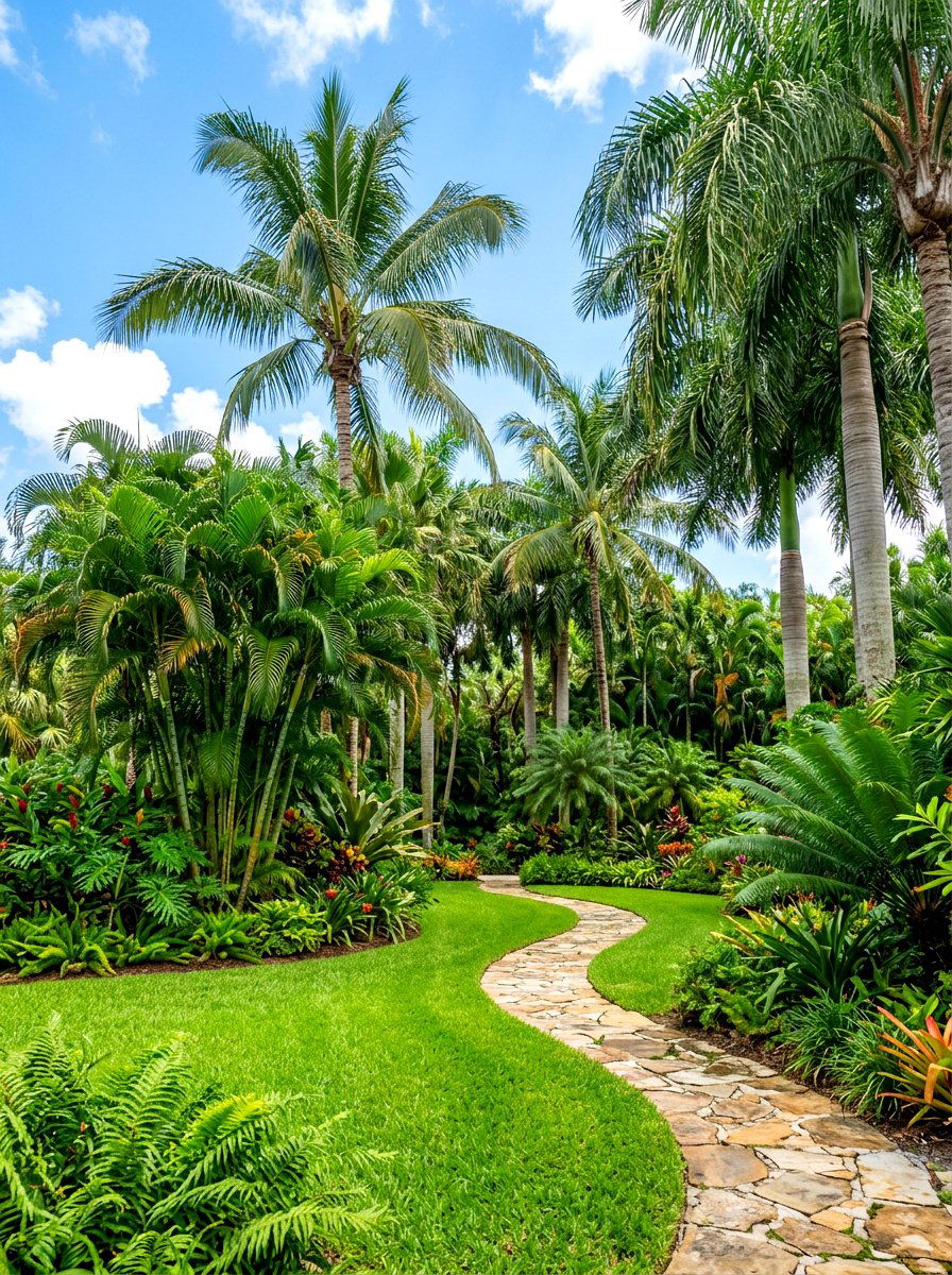 Palm tree grove - 30 tropical backyard landscaping ideas