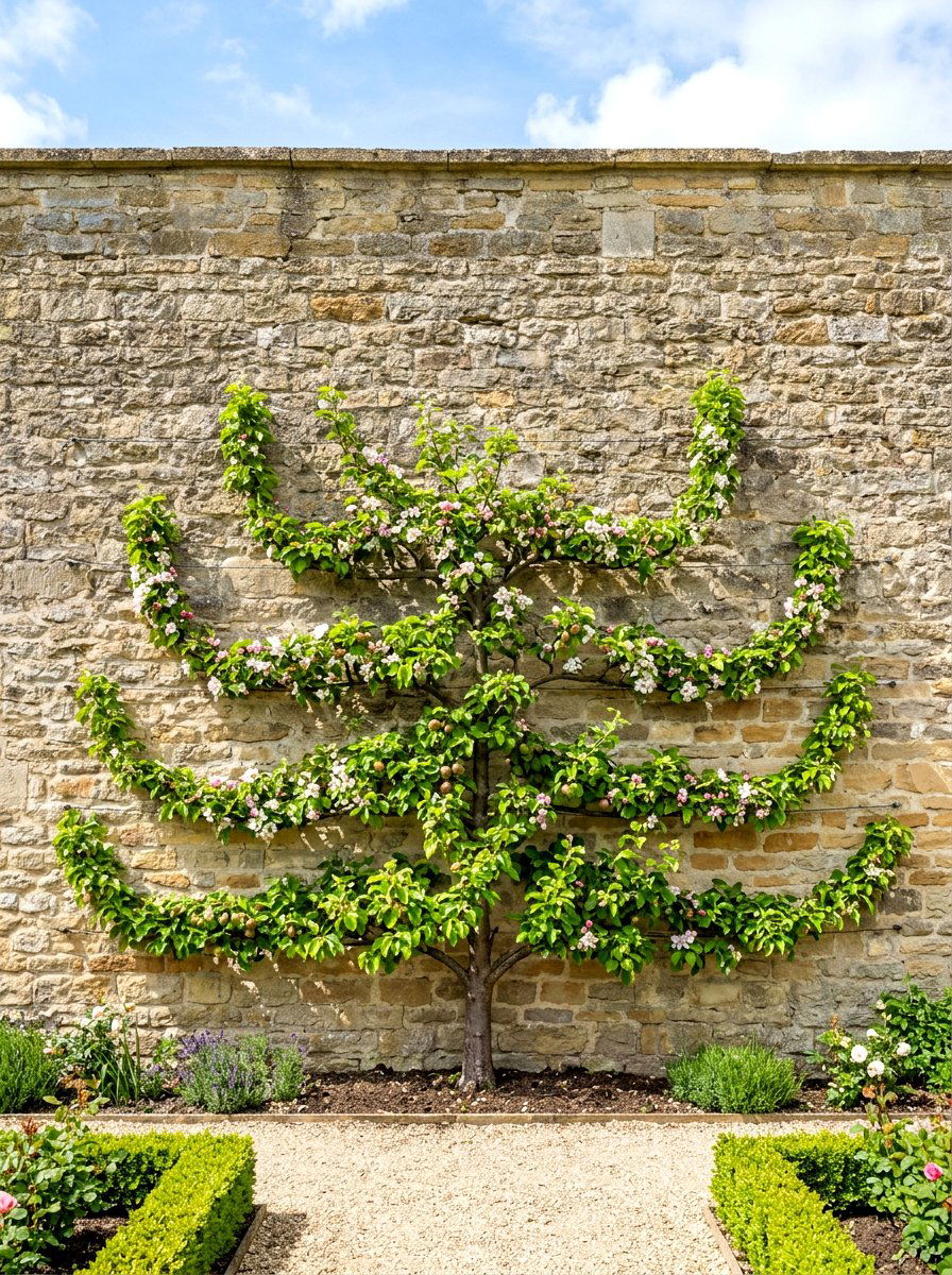 Palmette espalier - 30 espalier wall garden ideas