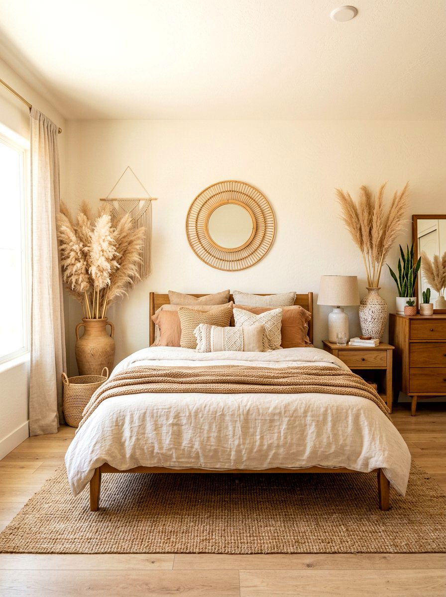 Pampas Grass Bedroom - 30 desert color decor ideas