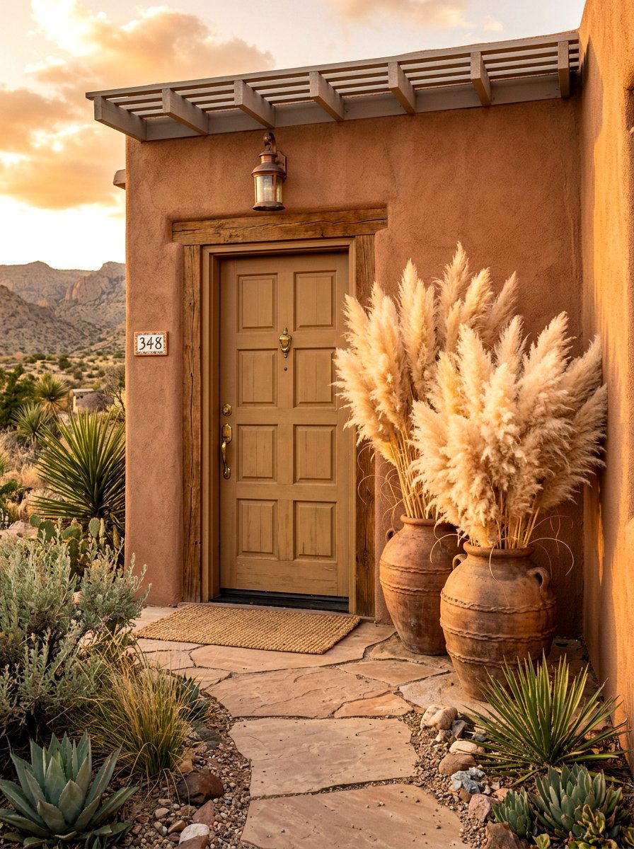 Pampas Grass Entry - 30 floral doorway ideas