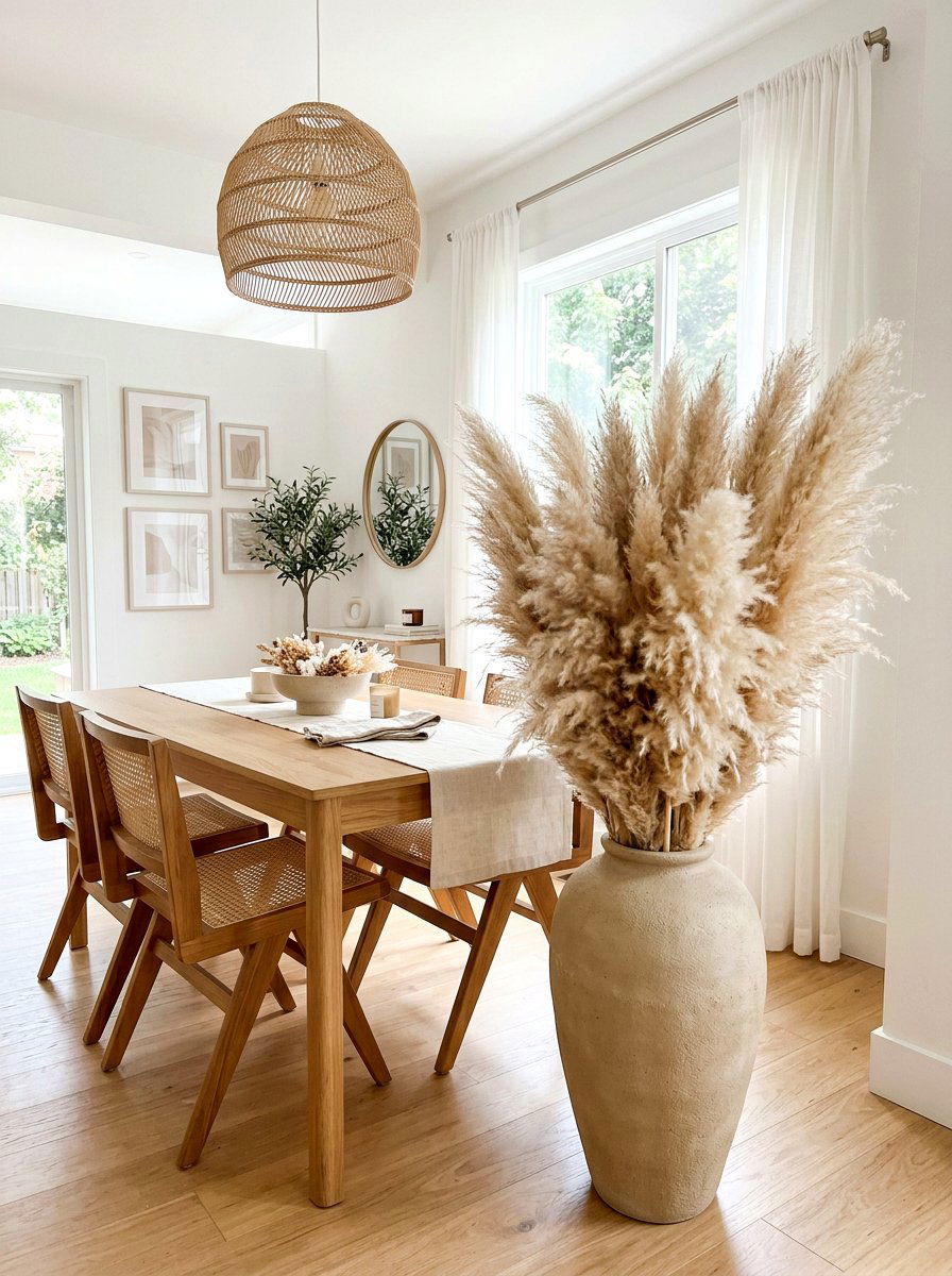 Pampas grass arrangement - 30 neutral tablescape ideas