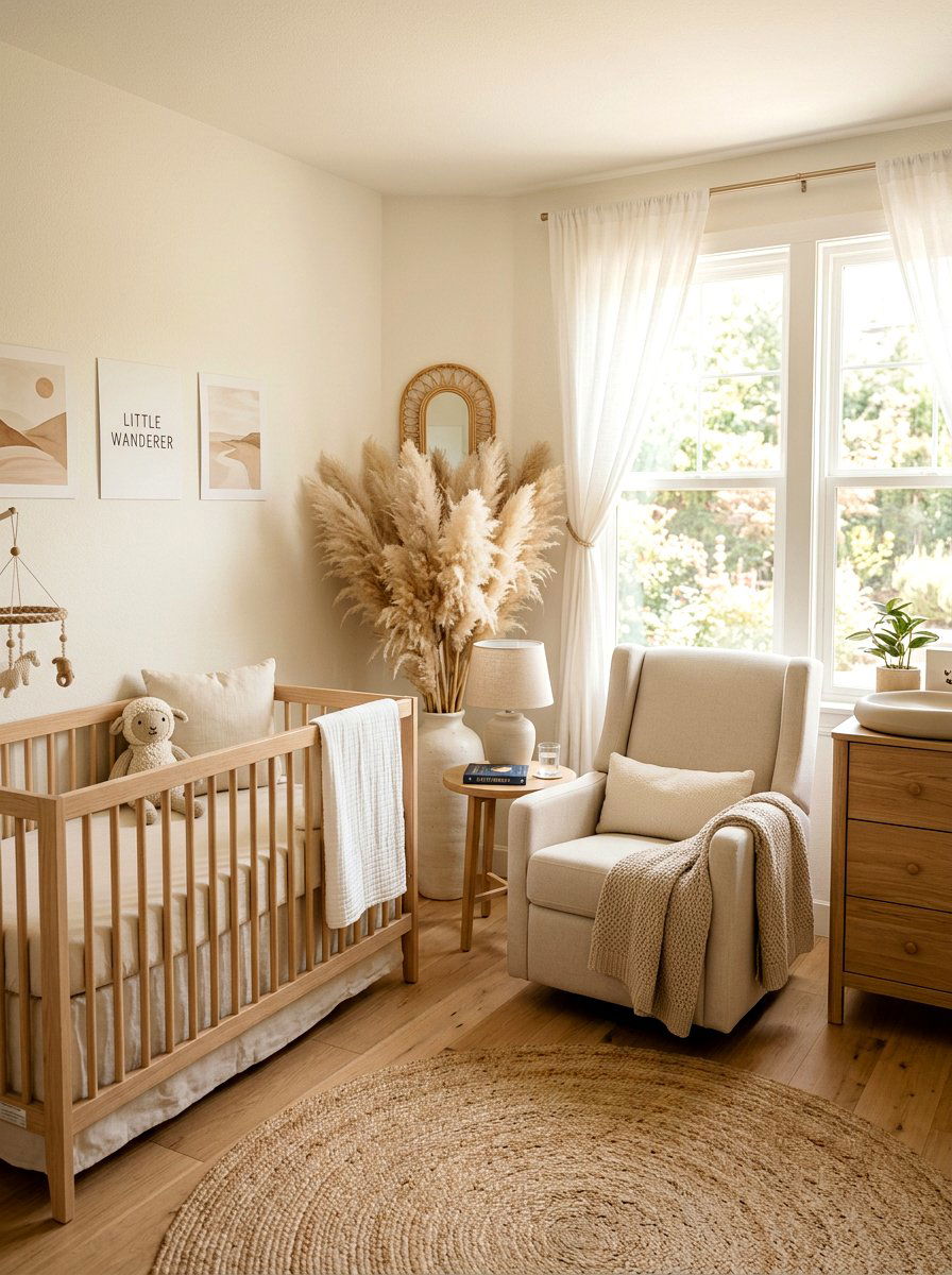 Pampas grass nursery - 30 boho nursery ideas