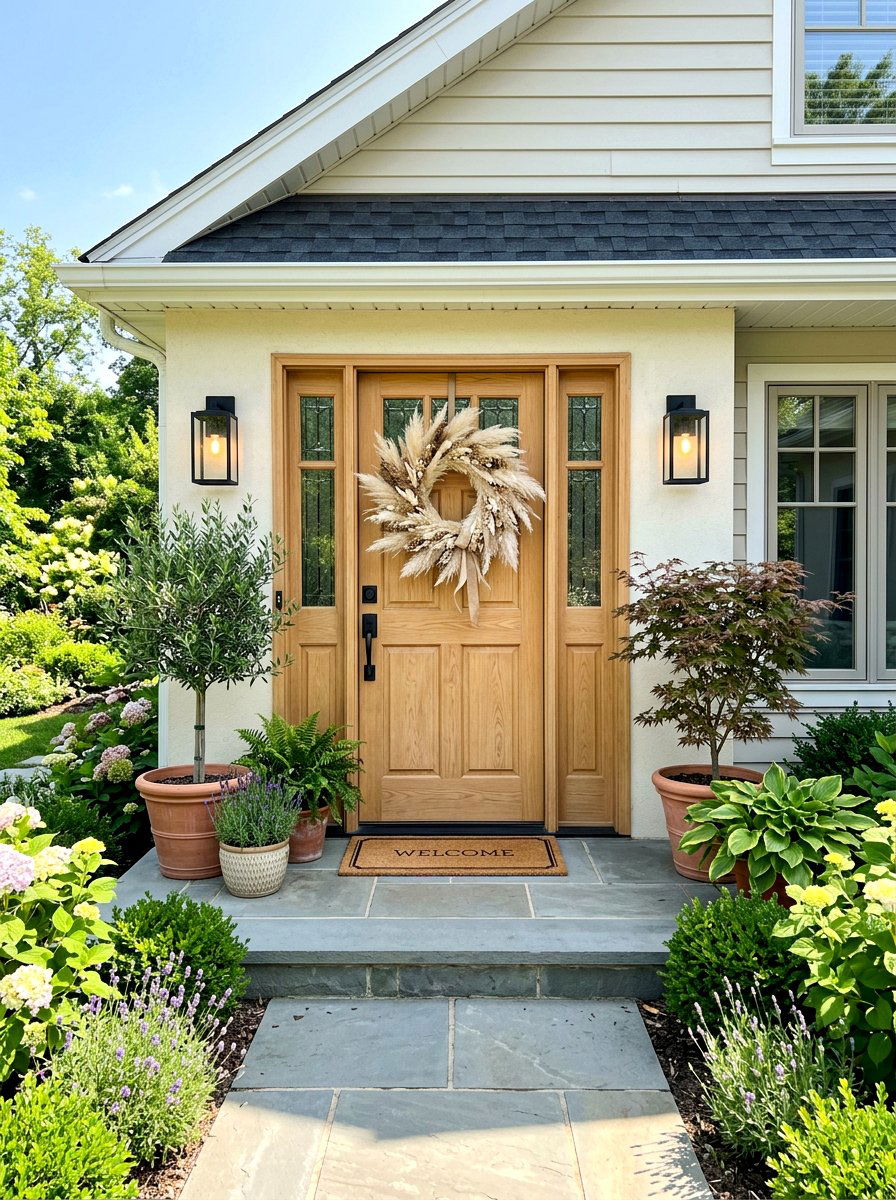 Pampas grass wreath for front door - 30 pampas grass decor ideas