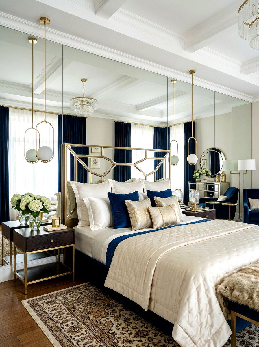 Panel Mirror Headboard Design - 30 mirror wall small room ideas