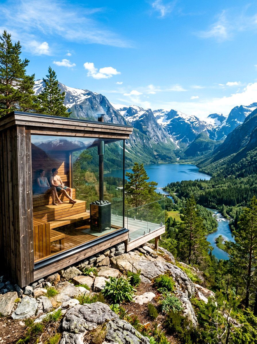 Panoramic Window Sauna - 30 sauna shed ideas