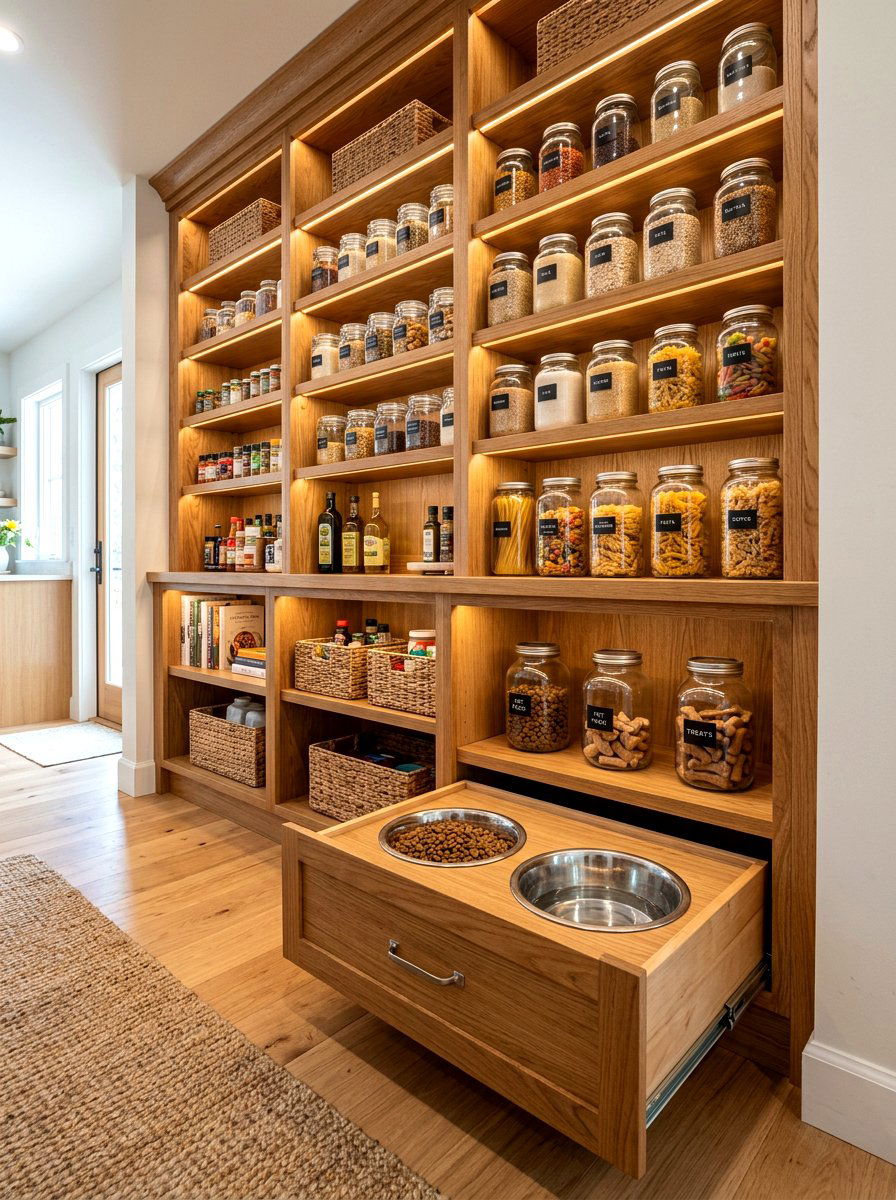 Pantry Base Dog Bowl Drawer - 30 dog bowl drawer ideas