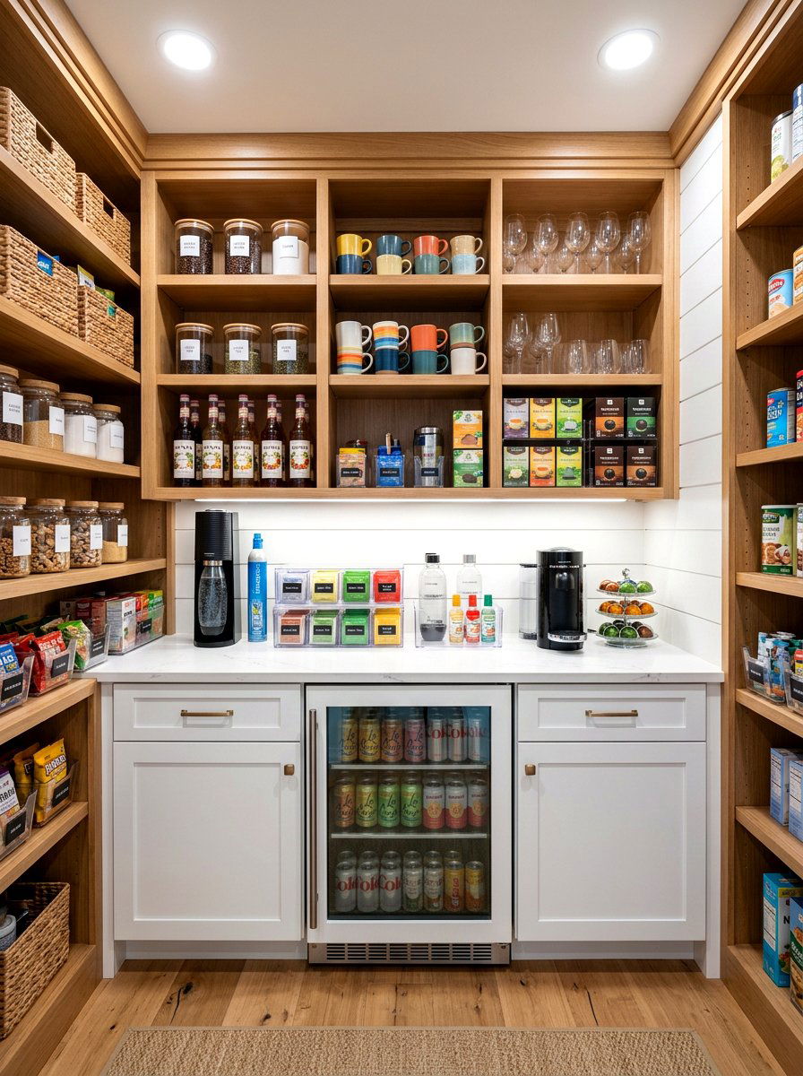 Pantry Beverage Center - 30 beverage station ideas