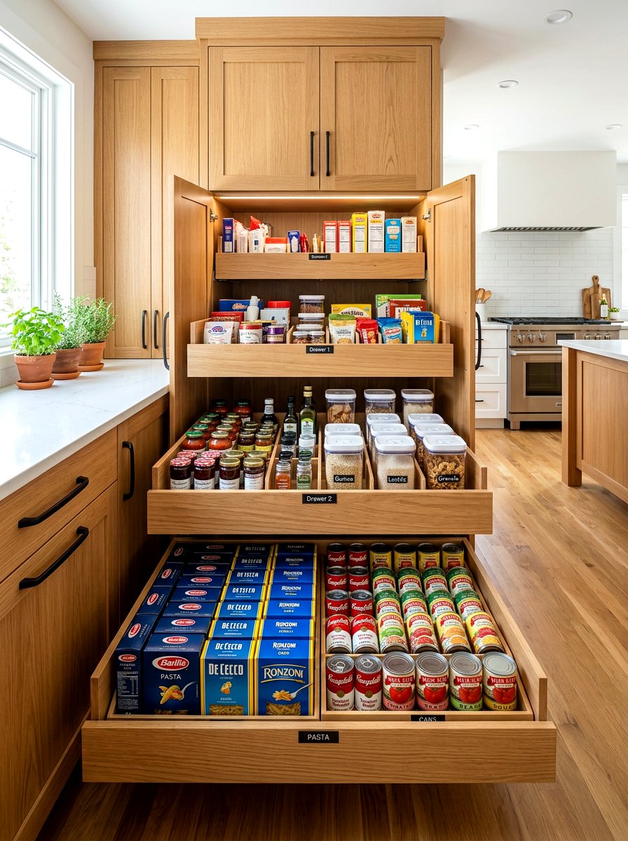 Pantry Drawer System - 30 kitchen pantry ideas