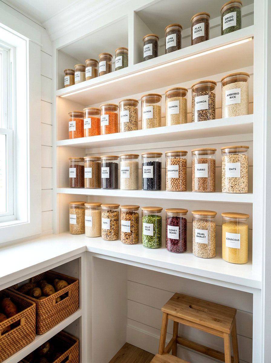Pantry Glass Containers - 30 corner pantry ideas