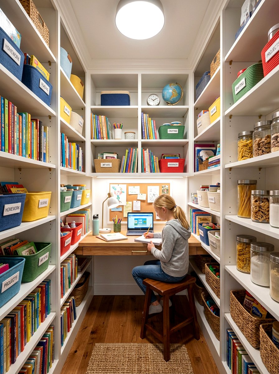 Pantry Homework Station - 30 homework station kitchen ideas