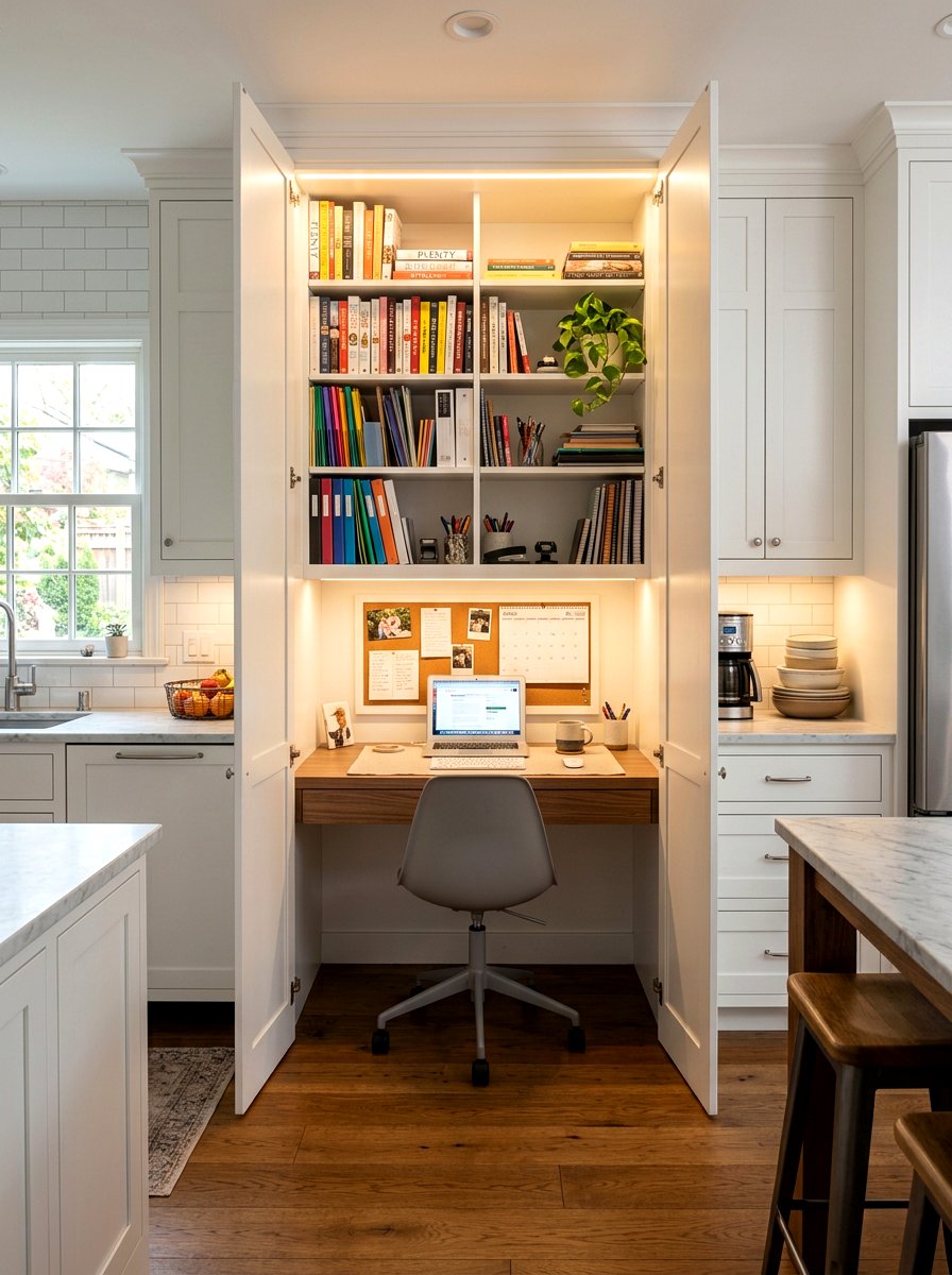 Pantry Office Conversion - 30 kitchen desk nook ideas